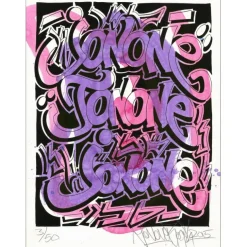 JONONE - HPM Aquarelle et sérigraphie "King of Harlem" 40x30cm - 2015