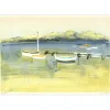 JOUENNE Michel - Lithographie originale "Les bateaux" 38x56cm