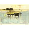 JOUENNE Michel - Lithographie originale "Les taureaux" 38x56cm