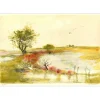 JOUENNE Michel - Lithographie originale "Paysage de Provence" 38x56cm