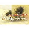 JOUENNE Michel - Lithographie originale "Les parasols" 38x56cm