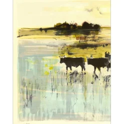 JOUENNE Michel - Lithographie originale "Les taureaux" 38x56cm