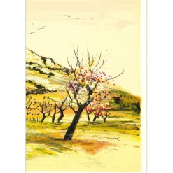 JOUENNE Michel - Lithographie originale "La roche de Solutré" 38x56cm