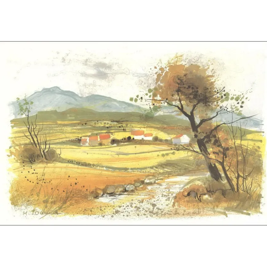 JOUENNE Michel - Sérigraphie "Paysage de Provence" 42x64cm