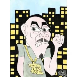 KAY ONE - Acrylique sur papier "breaking-boy, B-BOY 03" 42x30cm - 2022