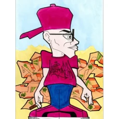 KAY ONE - Acrylique sur papier "breaking-boy, B-BOY 01" 42x30cm - 2022
