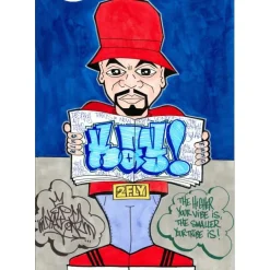 KAY ONE - Acrylique sur papier "breaking-boy, B-BOY 05" 42x30cm - 2022