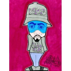 KAY ONE - Acrylique sur papier "breaking-boy, B-BOY 06" 42x30cm - 2022