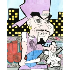 KAY ONE - Acrylique sur papier "breaking-boy, B-BOY 09" 65x50cm - 2022