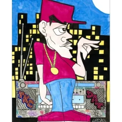 KAY ONE - Acrylique sur papier "breaking-boy, B-BOY 10" 65x50cm - 2022