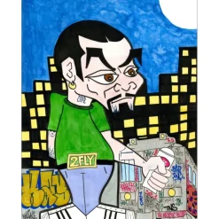 KAY ONE - Acrylique sur papier "breaking-boy, B-BOY 11" 65x50cm - 2022