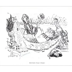 KIKOÏNE Michel - Lithographie signée au crayon "Paysage en Bourgogne" 27x21cm - 1961