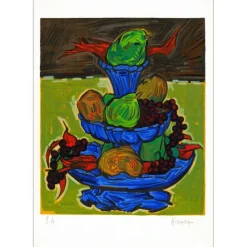 KISCHKA Isis - Lithographie originale "Les fruits d'automne" 76x54cm - 1972