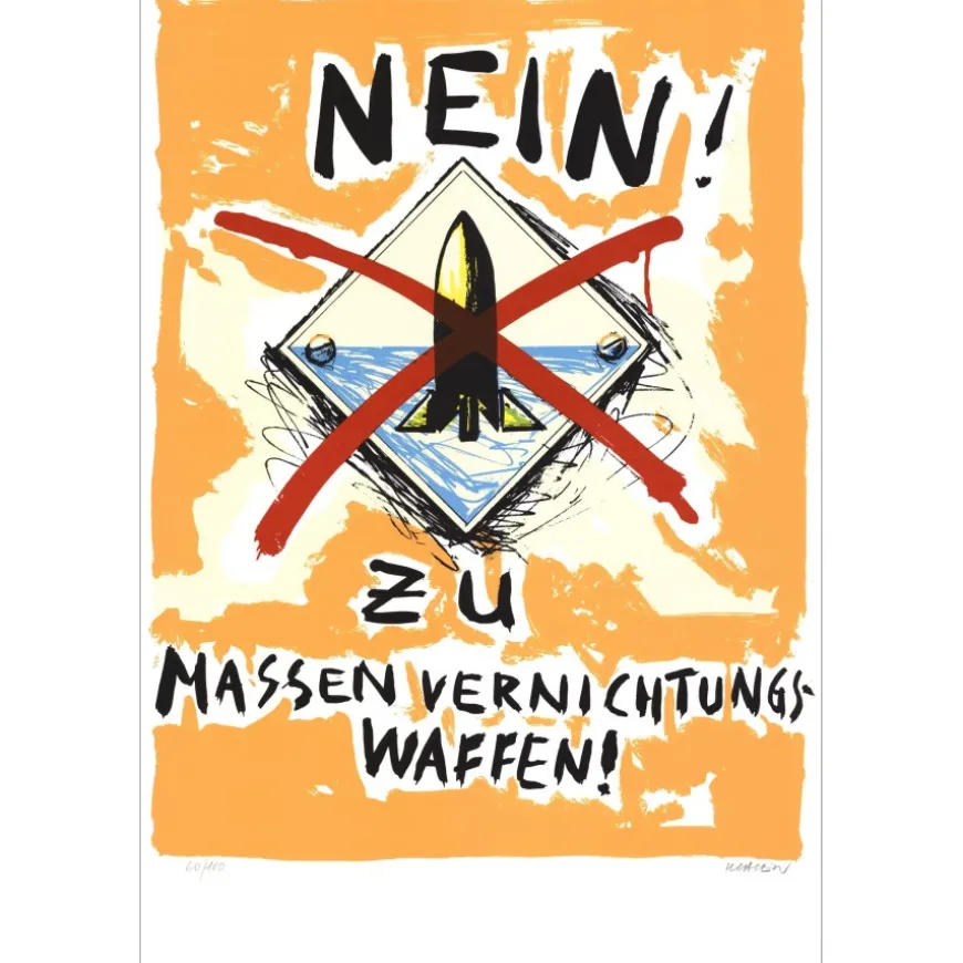 KLASEN Peter - Lithographie originale "Non !" 1988 - 56x38cm