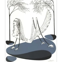 LABISSE Félix - Lithographie originale "Histoire Naturelle, La Locuste" 56x45cm - 1974