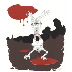 LABISSE Félix - Lithographie originale "Histoire Naturelle, Le Manu Militari" 56x45cm - 1974