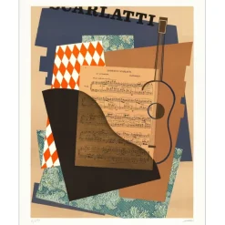 LAFON Jean-Marc - LAFON Jean-Marc - Lithographie originale "Collage musical" - 67x54cm - 1976
