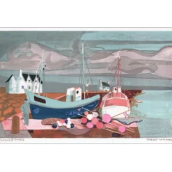 LAMBERT Georges - Lithographie originale "Le Port Breton" 38x59cm