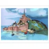 LAMBERT Georges - Lithographie originale "Mont Saint Michel à marée haute" 54x75cm