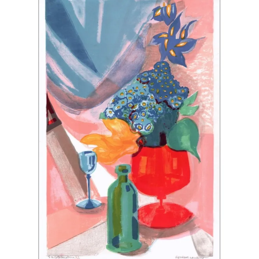 LAMBERT Georges - Lithographie originale "Nature Morte" 56x38cm