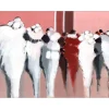 LANGLOIS Pierre-Gérard - Dessin original à la gouache "Personnages à Venise" 62x82cm