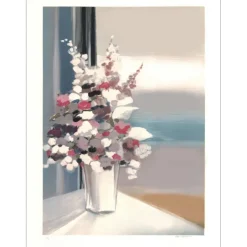 LANGLOIS Pierre-Gérard - Lithographie originale "Bouquet de fleurs" 76x55cm