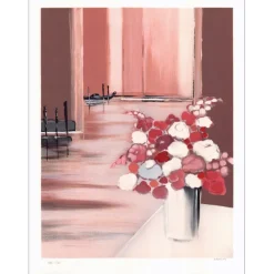 LANGLOIS Pierre-Gérard - Lithographie originale "Bouquet à Venise" 76x55cm