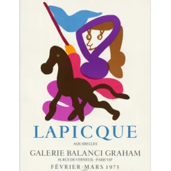 LAPICQUE Charles - Lithographie "Exposition, Galerie Balanci Graham, Paris" 57x42cm - 1973