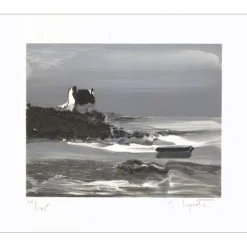 LAPORTE Georges - Lithographie originale "Maison en Bretagne" 37x44cm