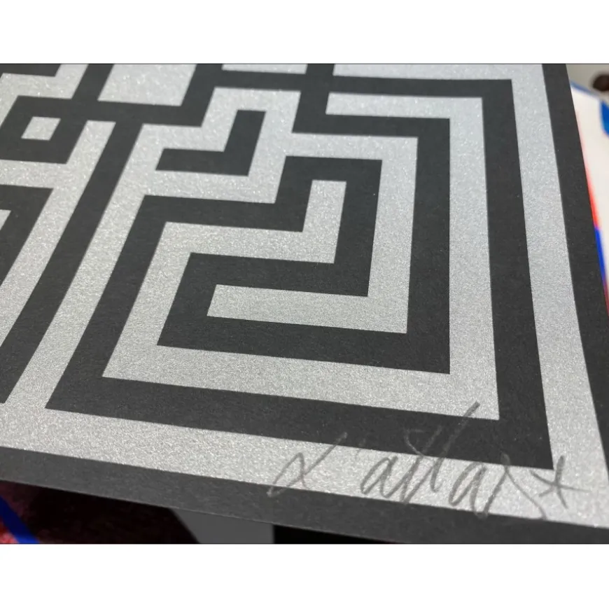 L'ATLAS - Sérigraphie originale "Enter the maze" 25x25cm - 2019