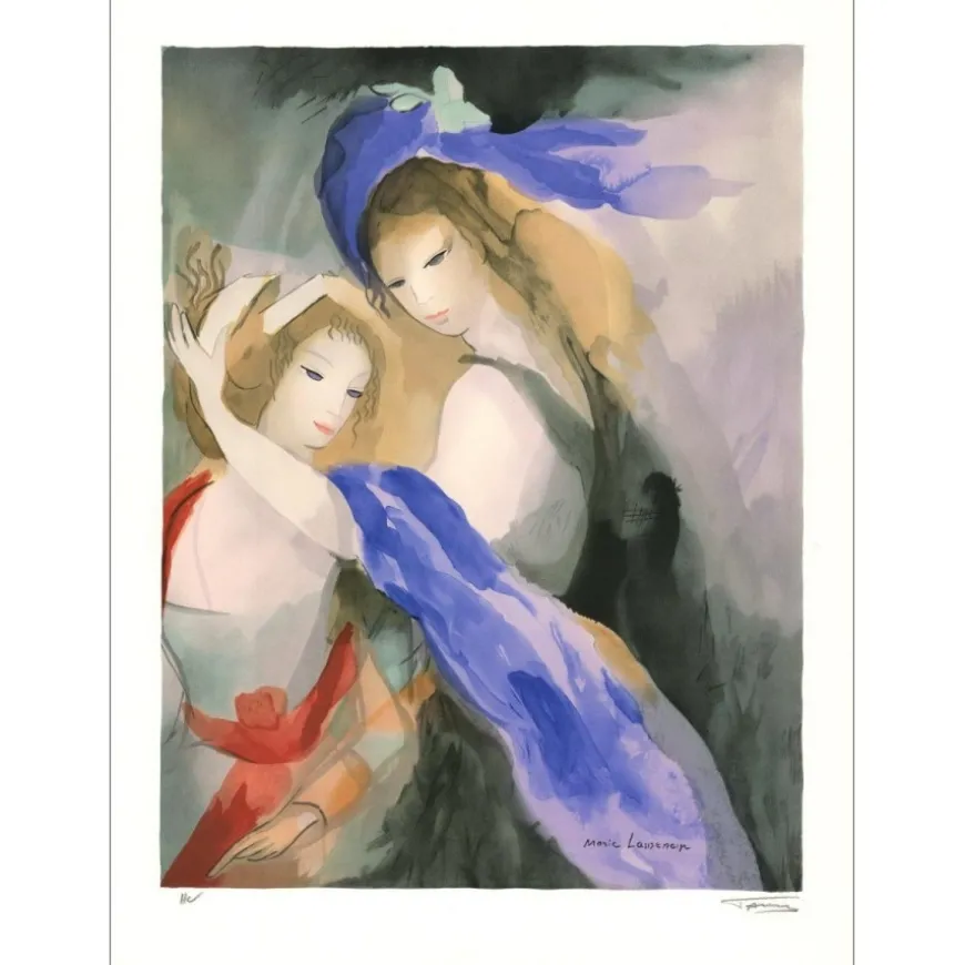 LAURENCIN Marie - Lithographie d’après une aquarelle "Les deux amies 04" 76x56cm