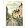 LAURENT Jean Pierre - Lithographie originale "La rue" - 76x54cm