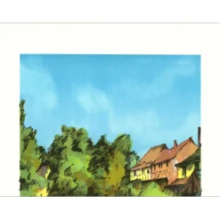LAURENT Jean Pierre - Lithographie originale "Vue d'alsace" - 76x54cm