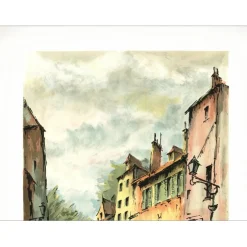LAURENT Jean Pierre - Lithographie originale "La rue" - 76x54cm