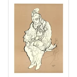 LE YAOUANC Alain - Lithographie "Homme assis" 80x60cm - 1996