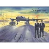 LEAROY Jack - Lithographie originale "Deux aviateurs sur la piste" 52x75cm