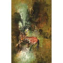 LEBADANG Dang - Lithographie originale "Le cheval solitaire" 78x47cm