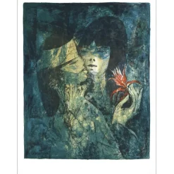 LEBADANG Dang - Lithographie originale "Composition en bleu" 67x51cm