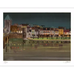 LECOINDRE Jean Luc - Lithographie originale "Le portail" 43x60cm