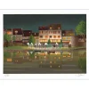 LECOINDRE Jean Luc - Lithographie originale "Les lampadaires blanc" 43x60cm