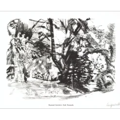 LEGUEULT Raymond - Lithographie signée au crayon "Forêt Normande" 27x21cm - 1961
