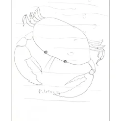LELONG Pierre - Dessin original à l'encre "Le crabe" 27x21cm - 1963