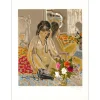 LELONG Pierre - Lithographie originale "Femme au téléphone" 76x55cm