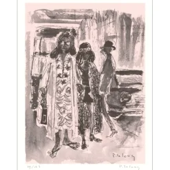 LELONG Pierre - Lithographie originale "Carnaby Street, Londres" 32x25cm - 1971
