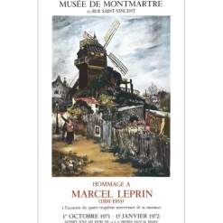 LEPRIN Marcel - Lithographie "Exposition Musée de Montmartre, Paris" 71x45cm - 1972