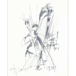 LERSY Roger - Estampe "La Harpe" 32x25cm