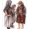 LETELLIER Pierre - Lithographie originale "Personnages" 35x27cm