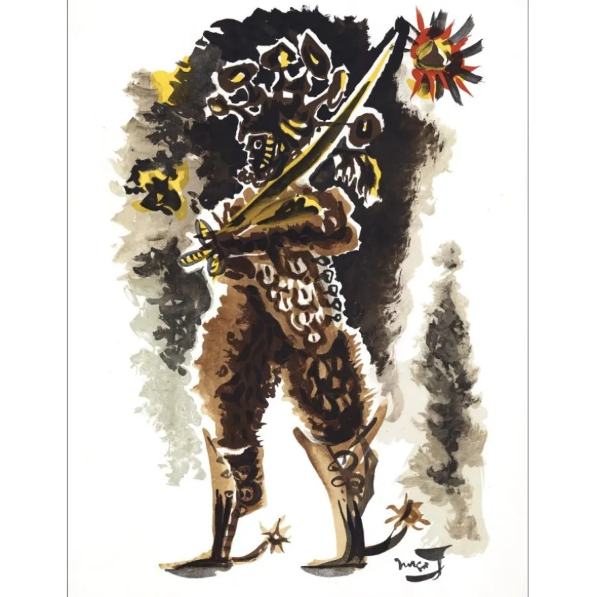 LURÇAT Jean - Lithographie "Personnage" 65x49cm