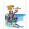 LUZZATI Emanuele - Lithographie originale "Joueur de flûte" 40x30cm - 2005