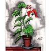 MABILLON Christophe - Dessin original "Hommage à B.BUFFET, Petit Bouquet 04" 40x30cm - 2015